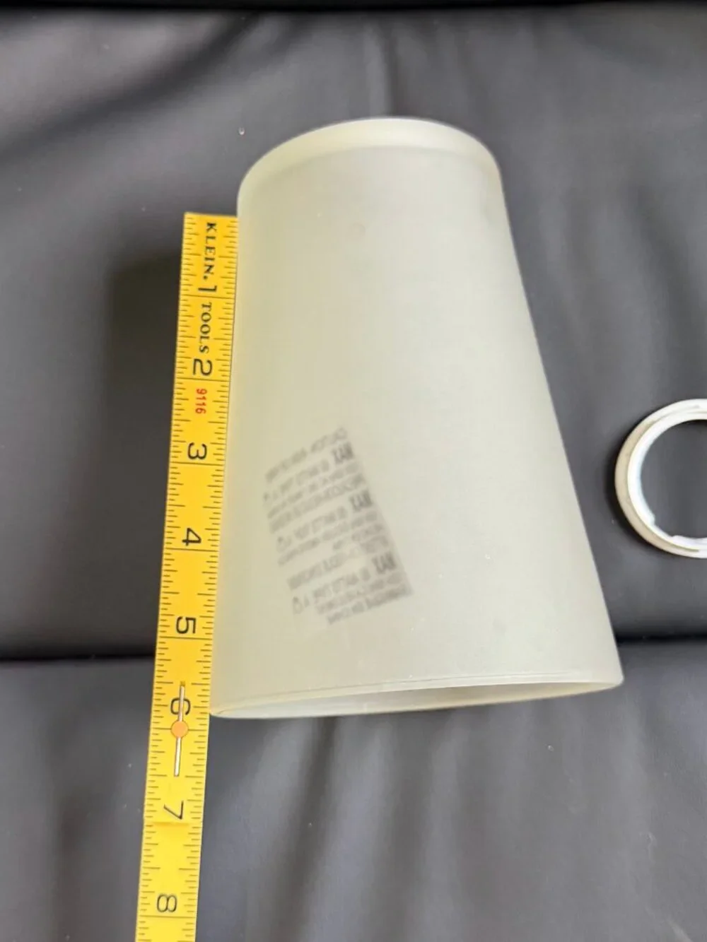 Vintage Frosted Glass Tapered Cylinder Pendant Lamp Shade 6
